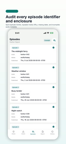 Podcast Feed Check のスクリーンショット