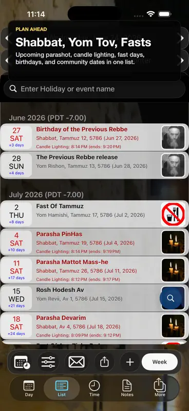 Pocket Luach Deluxe screenshot 6 of 9