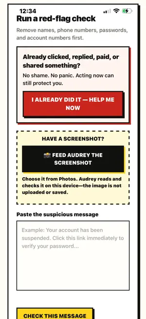 Audrey: Scam Check screenshot 2