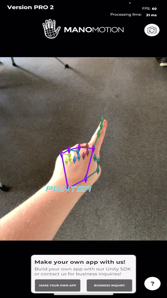 #5. ManoMotion Tech Pro (iOS) Podle: ManoMotion