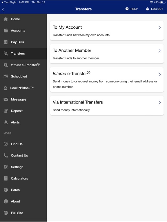 East Coast Credit Union iPad screenshot 5 - Finance app