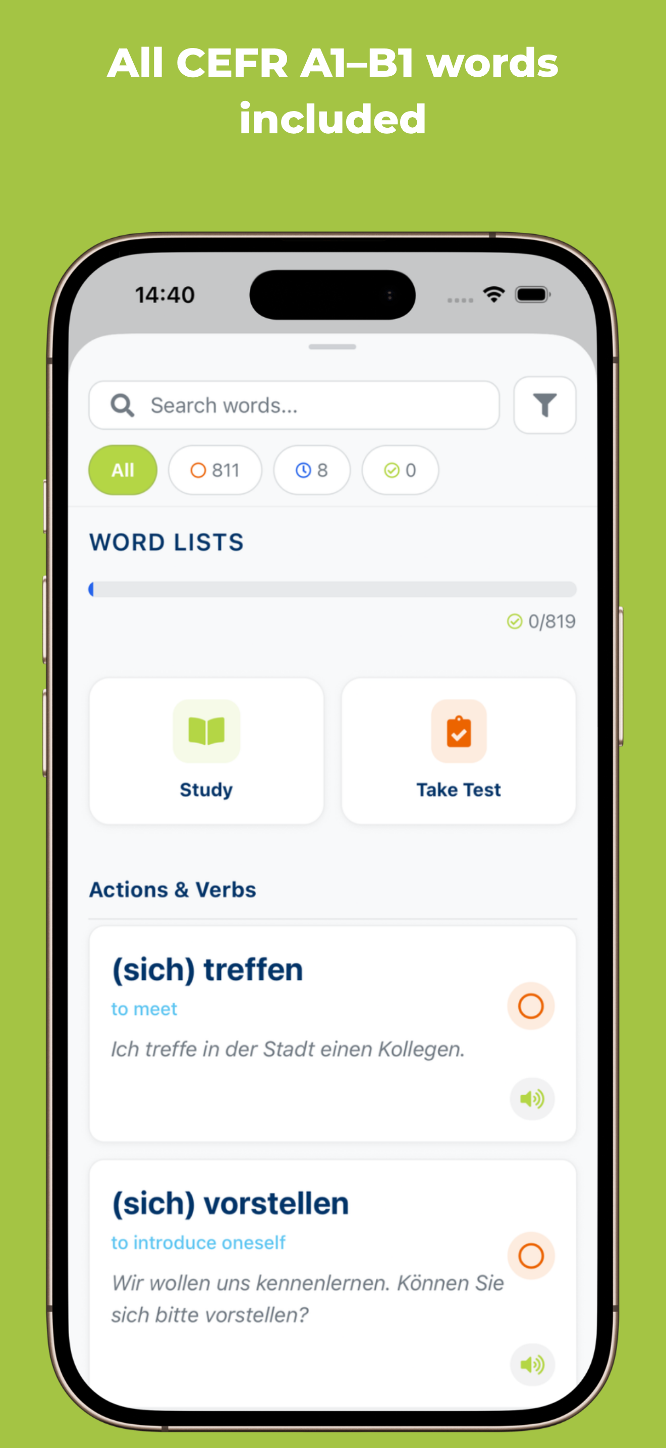 Goethe A1 to B1: Flashcards screenshot 5