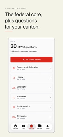 Einbürgerungstest Schweiz 2026 iPhone screenshot