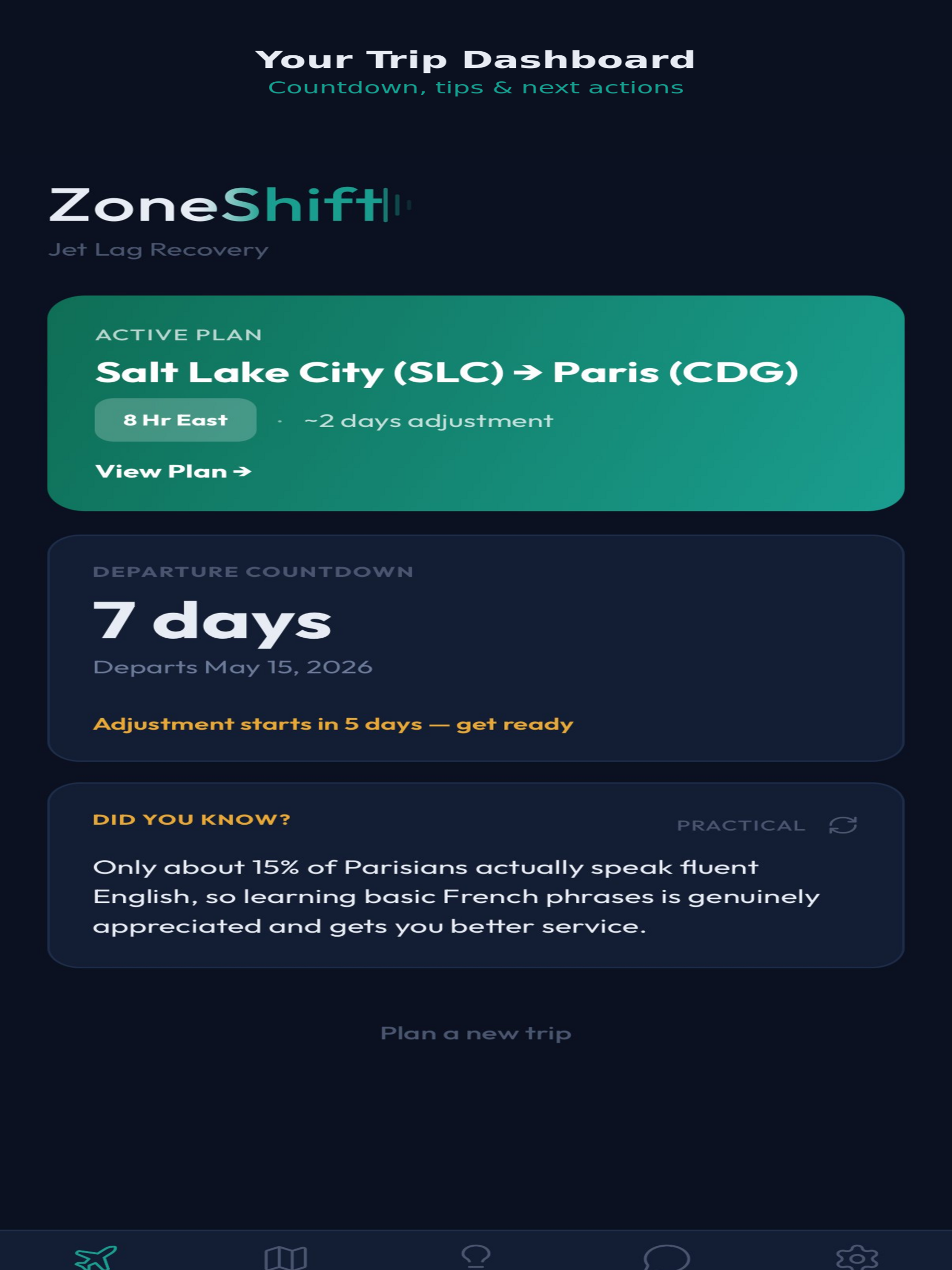 ZoneShift: Beat Jet Lag