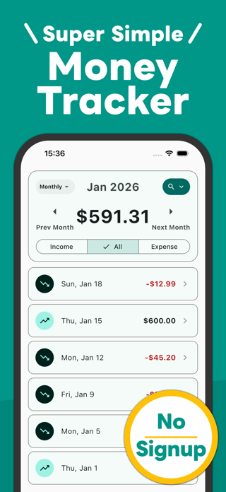 Pocket Money Log Screenshot 1 of 4
