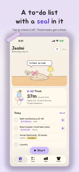 Jeolmi: Cute Study Timer screenshot 1