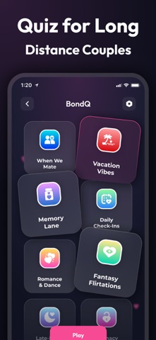 Long Distance Q&A - BondQ iPhone screenshot