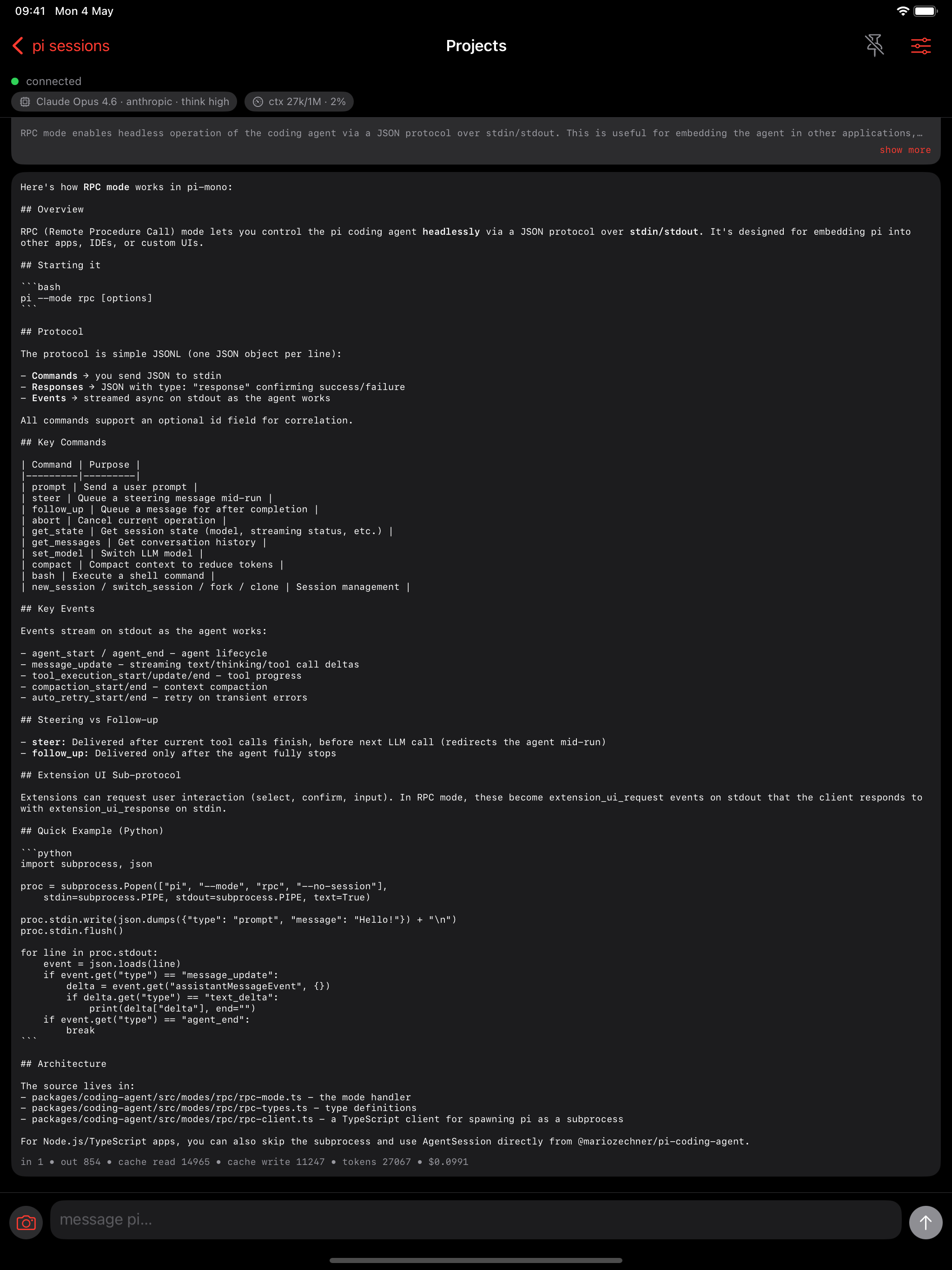 Pi in Pocket - Agent Viewer
