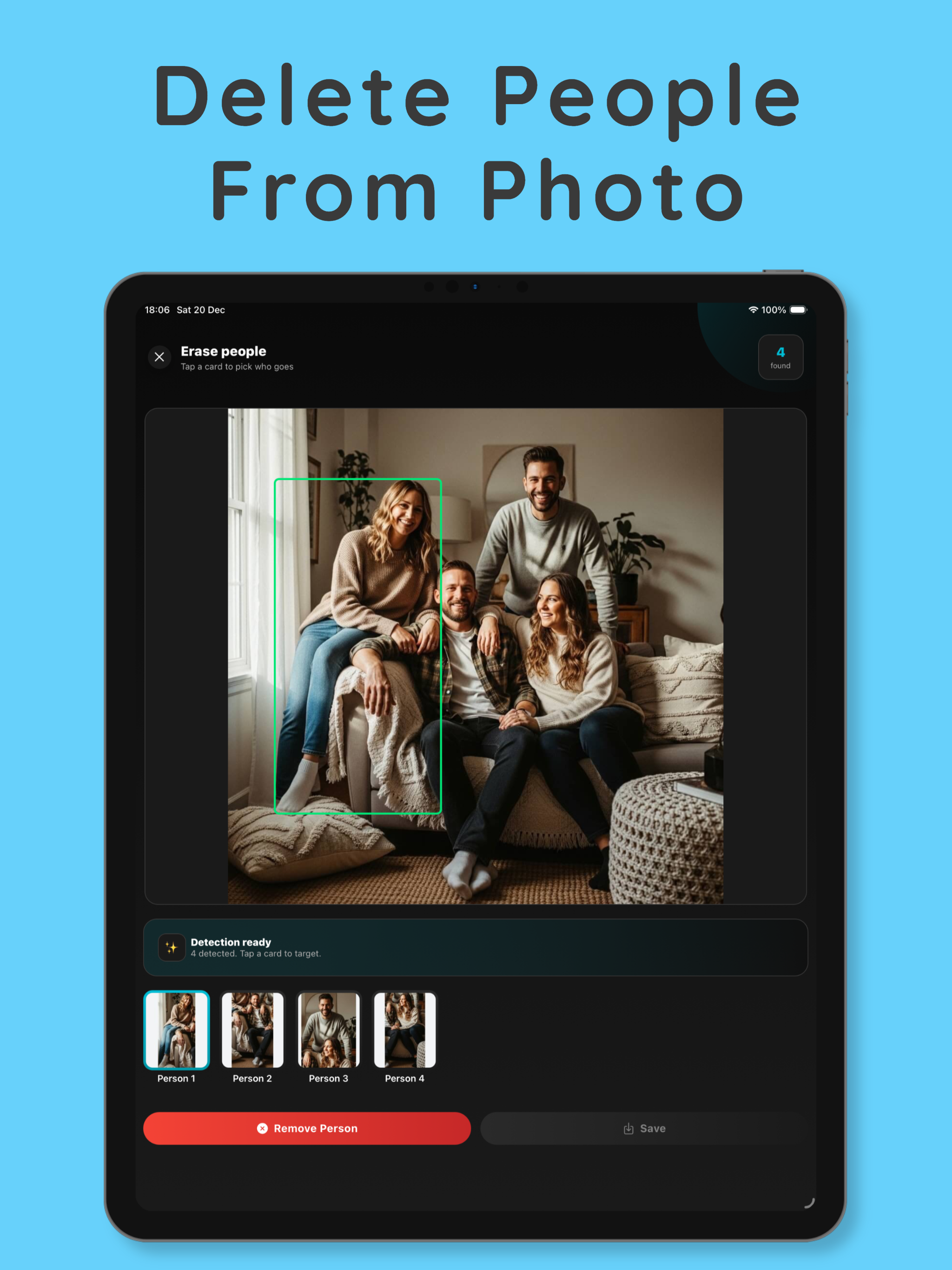 Erase people from photos