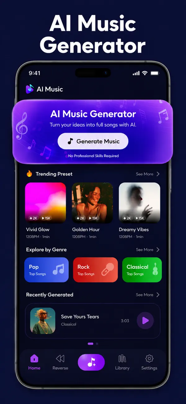 Screenshot #1 pour Ai Music,Beat & Song Generator