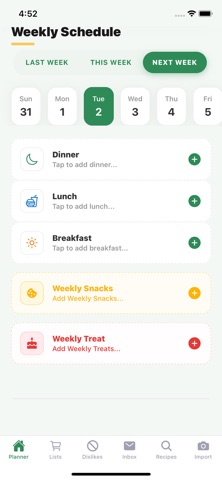 Family Meal Plan App screenshot