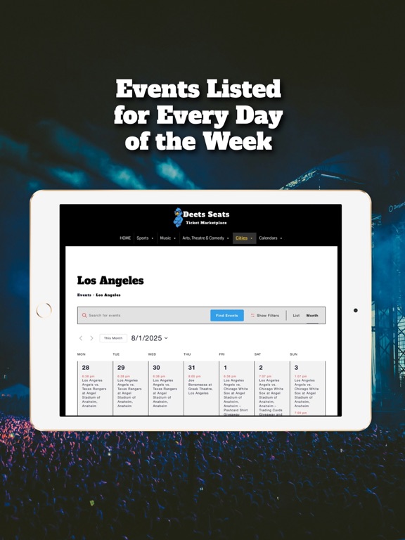 Deets Seats - Event Tickets iPad screenshot 5 - Entertainment app