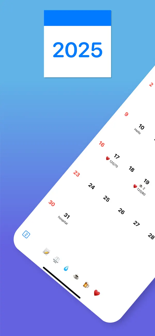 Screenshot #1 pour Blue Health Calendar