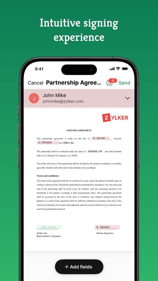 #4. Zoho Sign - Fill & eSign Docs (iOS) 来自: Zoho Corporation