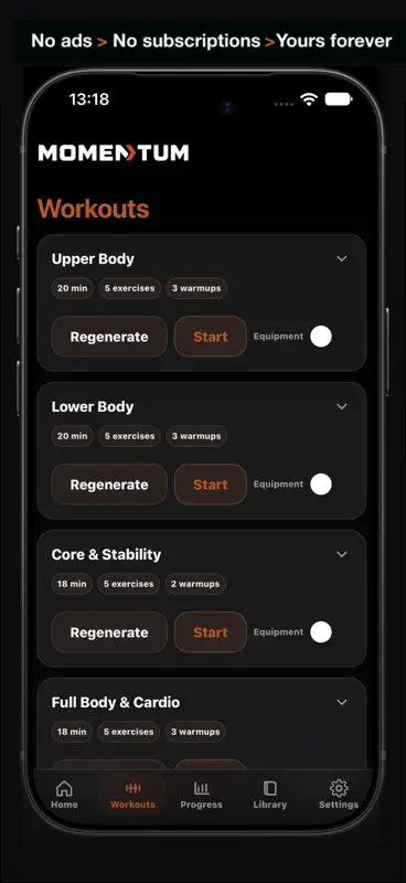 MOMENTUM: Home Workouts screenshot 6 of 6
