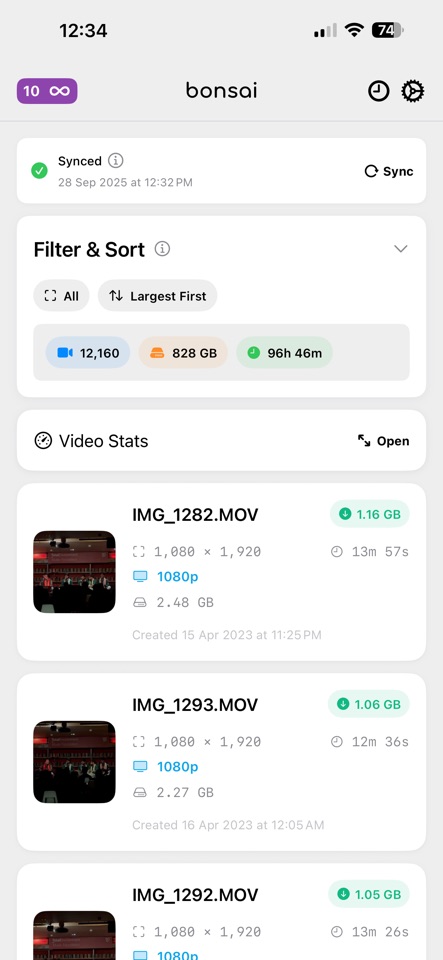 Bonsai: Video Compressor screenshot 1