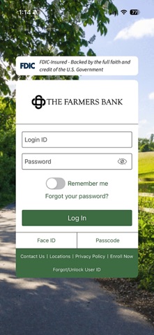 The Farmers Bank app screenshot