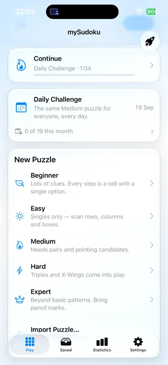 mySudoku: Learn & Play screenshot 1