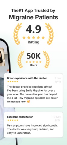 Smile Migraine - Diary & Coach iPhone screenshot
