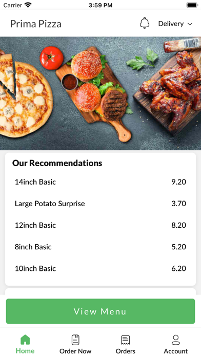 Prima Pizza Clifton. Screenshot