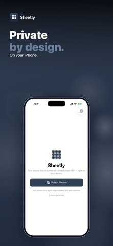 Sheetly: Contact Sheet PDF iPhone screenshot