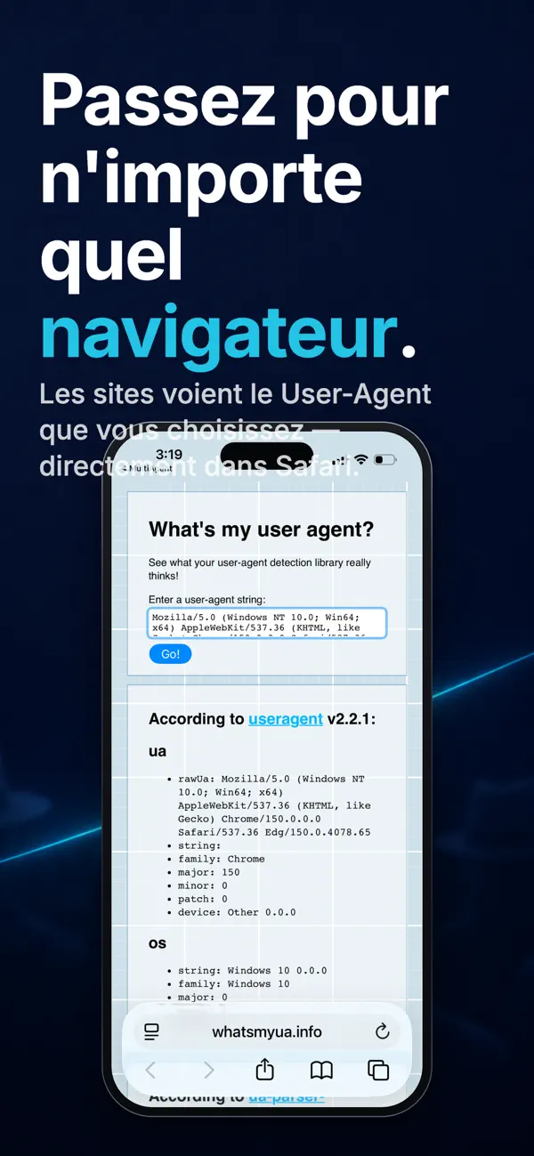 Screenshot #1 pour User Agent Switcher for Safari