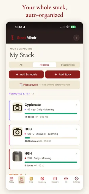 StackMindr: Peptide Tracker screenshot 1