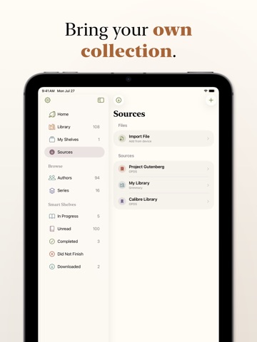 Leaf: EPUB Library iPad screenshot