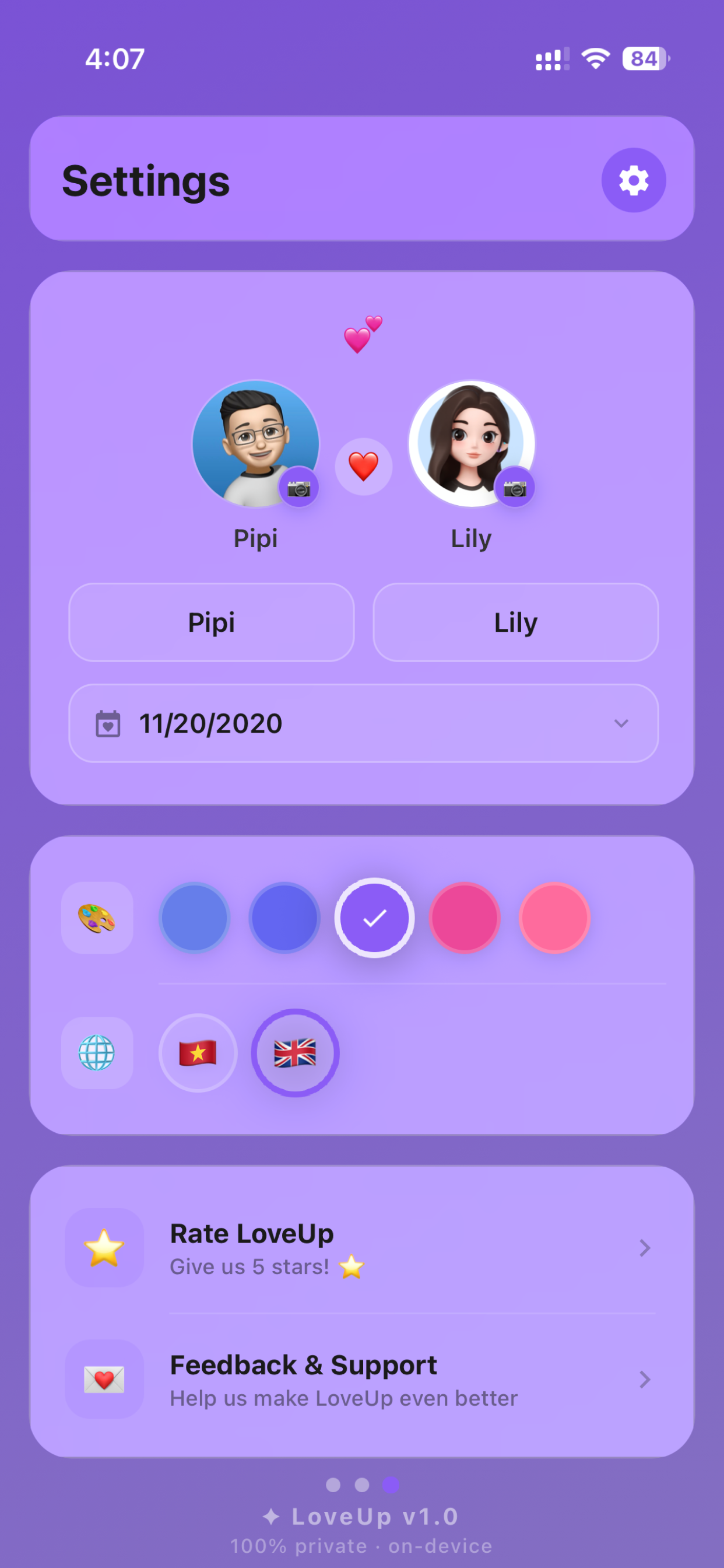 LoveUp - Couple tracker screenshot 5