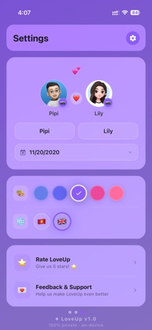 LoveUp - Couple tracker Screenshot 5 of 6