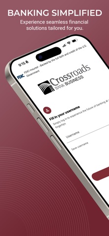 Crossroads Bank Business app screenshot