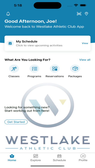 Westlake Athletic Club App Screenshot