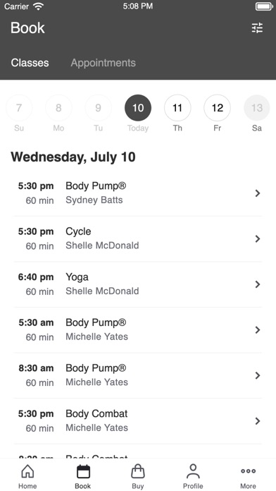 Wellness & Fitness Center Screenshot