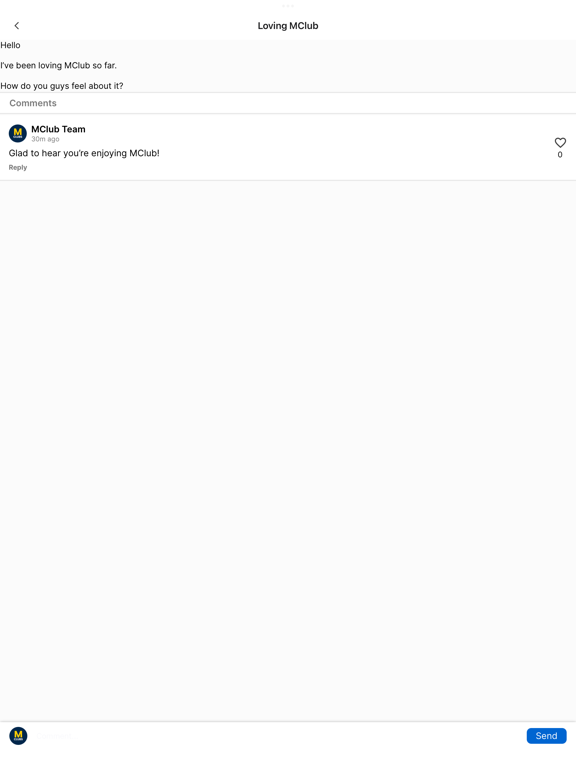 M-Clubs iPad screenshot 4 - Social Networking app