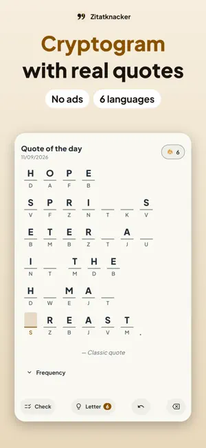 Zitatknacker: Cryptogram screenshot 1