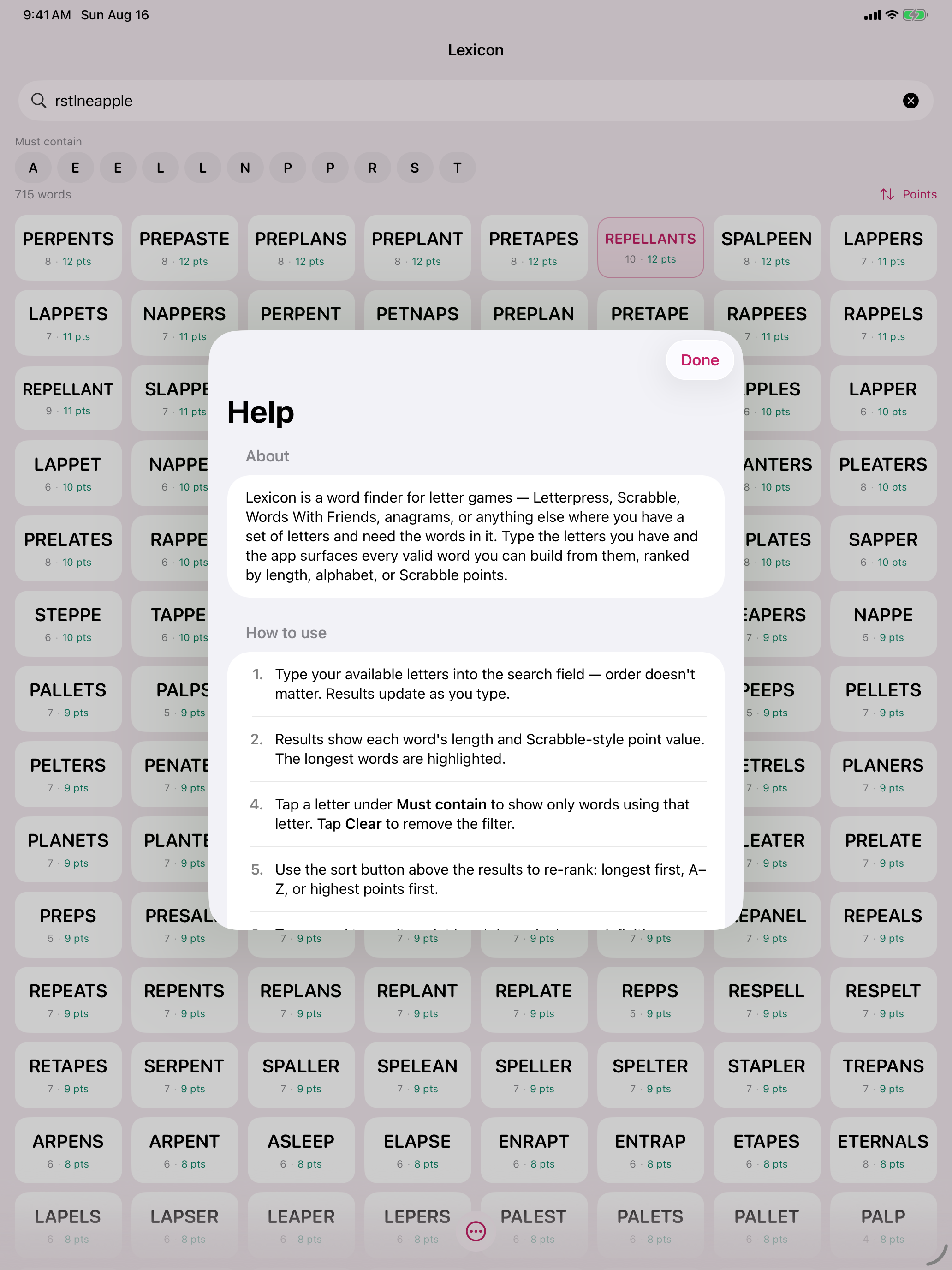 Lexicon - Word Game Helper screenshot 11
