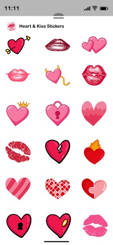 Heart and Kiss Stickers iPhone screenshot