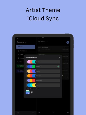 Percento - Net Worth Tracker iPad screenshot