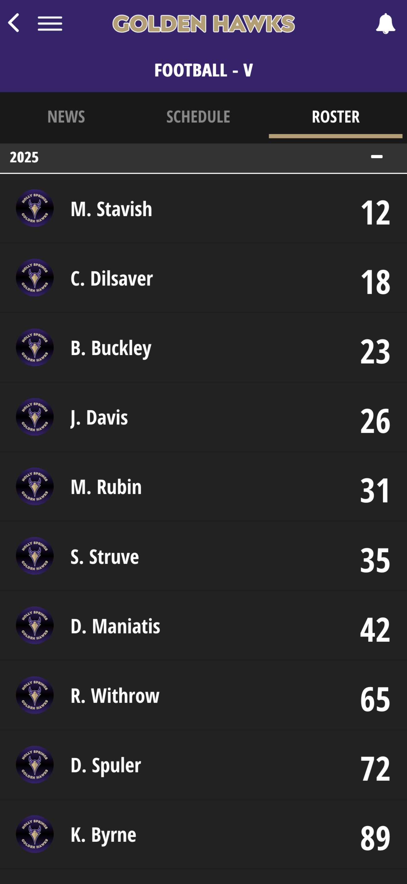 Holly Springs Golden Hawks