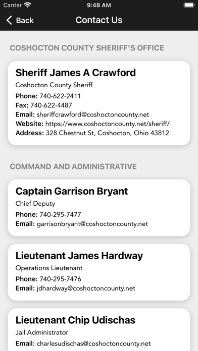 Coshocton County Sheriff Screenshot