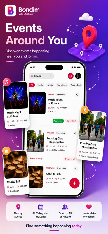 Bondim-Explore Events Near You screenshot 1 of 3