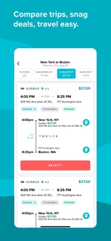 Wanderu: Bus & Train Tickets Screenshot 5 of 9