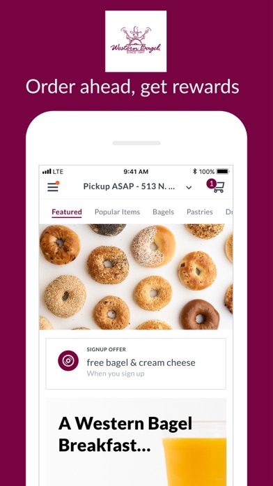 Western Bagel iPhone screenshot 1 - Food & Drink app