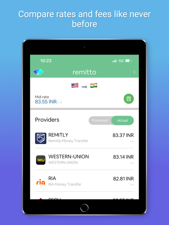 remitto iPad screenshot 1 - Finance app