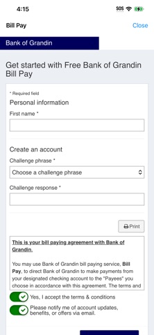 Bank of Grandin Mobile screenshot