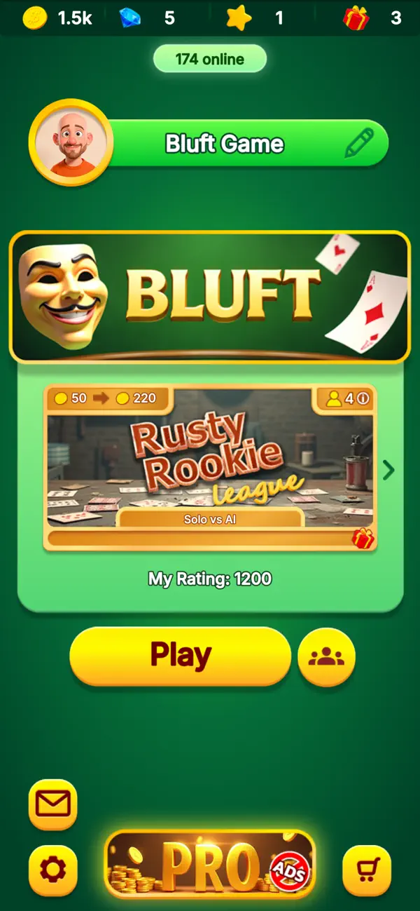 Screenshot #1 pour Bluft Card Game: Truth or Lies
