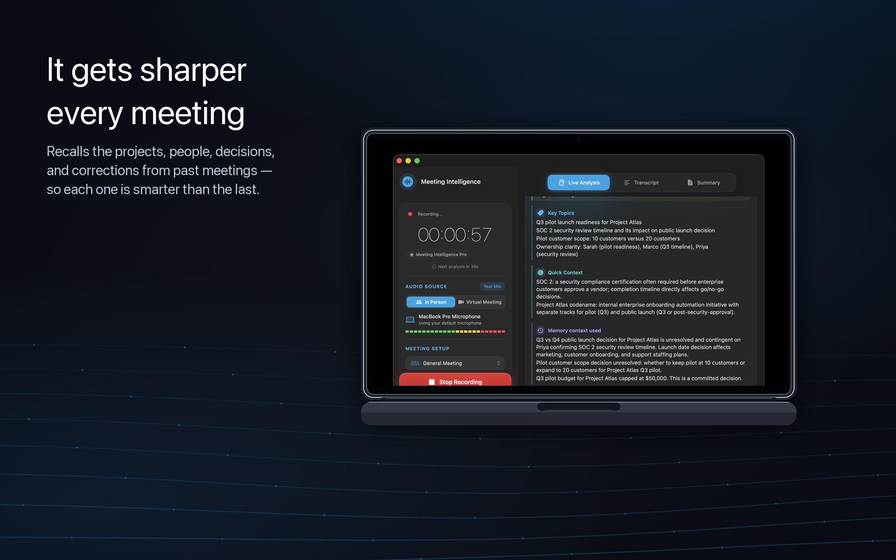Meeting Intelligence screenshot 22