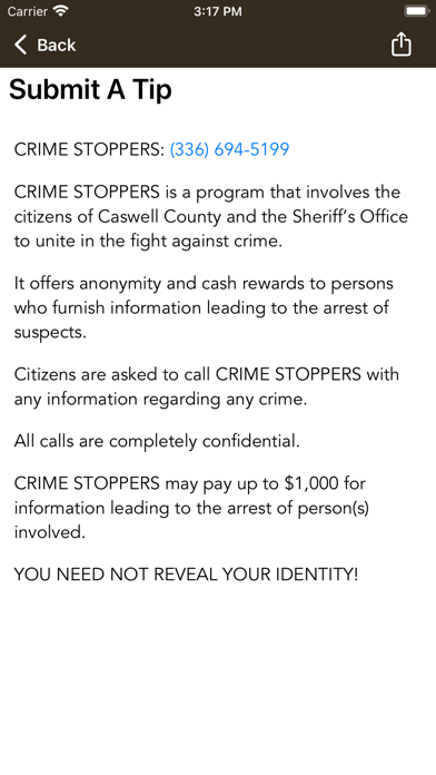 Caswell County Sheriffs Office Screenshot