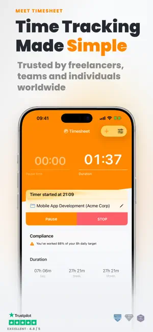 Timesheet IO - Time Tracker screenshot 1