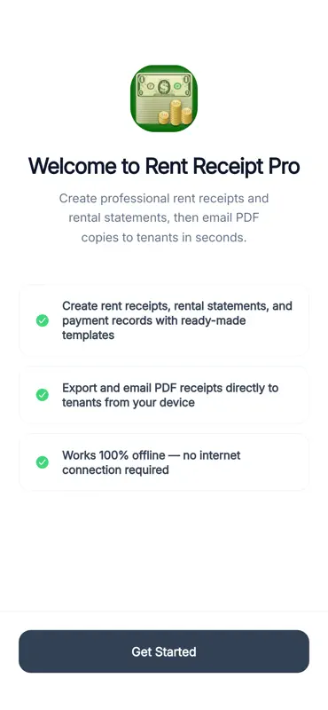 Rent Receipt Pro screenshot 1 of 9
